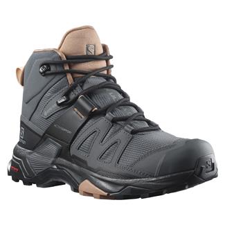 Women's Salomon X Ultra 4 Mid GTX Boots Ebony / Mocha Mousse / Almond Cream