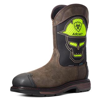 Men's Ariat WorkHog XT VentTek Bold Carbon Toe Waterproof Boots Iron Coffee / Acid