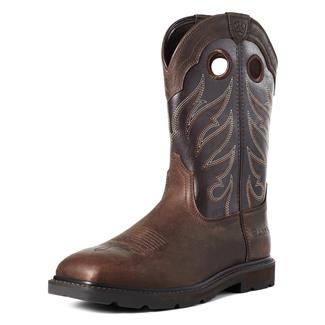 Men's Ariat Groundwork Wide Square Toe Boots Brown / Bitter Brown