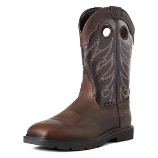 Men's Ariat Groundwork Wide Square Toe Steel Toe Boots Brown / Bitter Brown