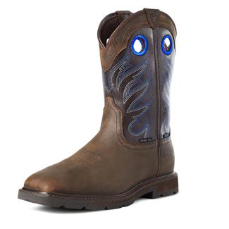 Men's Ariat Groundwork Wide Square Toe Waterproof Steel Toe Boots Brown / After Dark