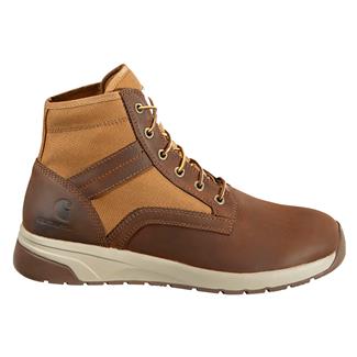Men's Carhartt 5" Force Lightweight Sneaker Composite Toe Boots Brown Leather / Tan Duck