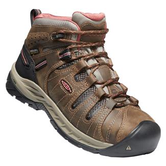 Women's Keen Utility Flint II MID Waterproof Boots Cascade Brown / Brick Dust