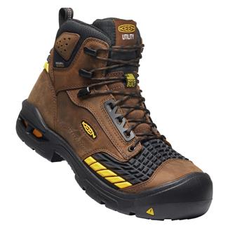 Men's Keen Utility Troy KBF Carbon Toe Waterproof Boots Dark Earth / Black