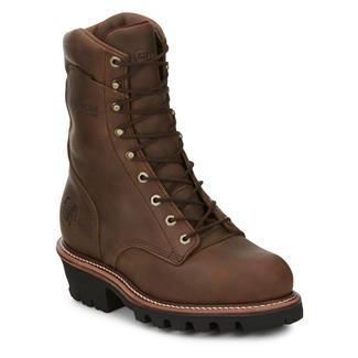 Men's Chippewa Boots 9" SUPER DNA 400G Steel Toe Waterproof Tan