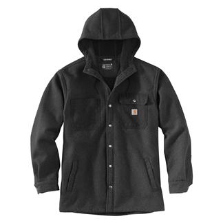 Men's Carhartt Heavyweight Hooded Shirt Jacket Black Heather