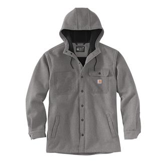 Men's Carhartt Rain Defender Relaxed Fit Heavyweight Hooded Shirt Jacket Black Heather