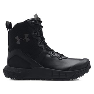 Men's Under Armour Micro G Valsetz Leather Waterproof Tactical Boots Black / Black / Jet Gray