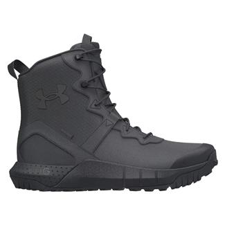 Women's Under Armour Micro G Valsetz Leather Waterproof Tactical Boots Black / Black / Jet Gray
