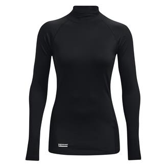 Under Armour Womens Cold Gear Compression LS Mock Neck BLACK Size