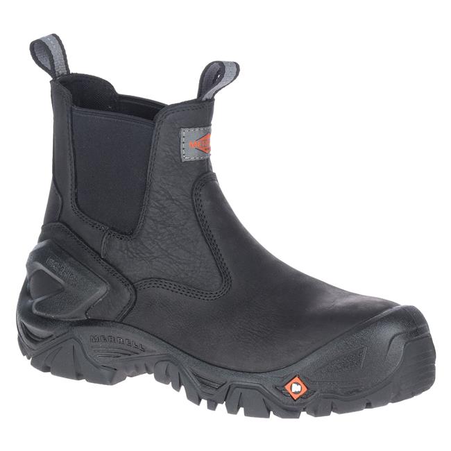 Men's Merrell Work Strongfield Leather Chelsea Composite Toe Boots