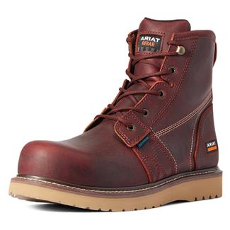 Men's Ariat 6" Rebar Wedge Composite Toe Waterproof Boots Rusted Copper