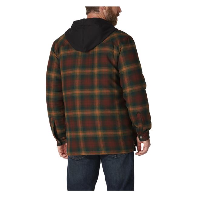 Men's Dickies Fleece Hooded Flannel Hydroshield Shirt Jacket | Work ...