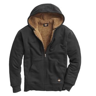 Men's Dickies Sherpa Lined Full Zip Hydroshield Fleece Hoodie Black