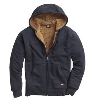 Men's Dickies Sherpa Lined Full Zip Hydroshield Fleece Hoodie Navy