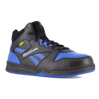 Men's Reebok BB4500 Work High Top Met Guard Composite Toe Boots Black / Blue