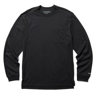 Men's Wolverine Guardian Cotton Long Sleeve Pocket T-Shirt Black