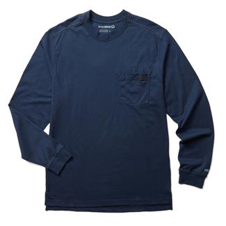 Men's Wolverine Guardian Cotton Long Sleeve Pocket T-Shirt Navy