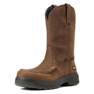 Men's Ariat Turbo Pull-On Composite Toe Waterproof Boots Mocha