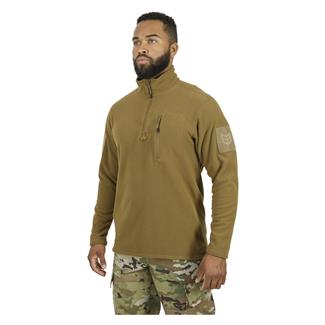 Men's Mission Made Quarter Zip Fleece Pullover Coyote Tan