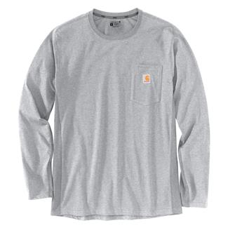 Men's Carhartt Force Relaxed Fit Midweight Long Sleeve Pocket T-Shirt Heather Gray