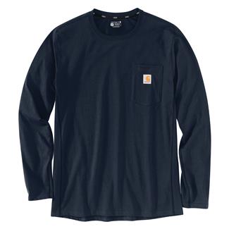 Men's Carhartt Force Relaxed Fit Midweight Long Sleeve Pocket T-Shirt Navy