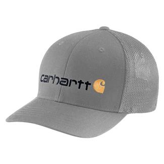 Carhartt Fitted Canvas Mesh Back Graphic Hat Asphalt