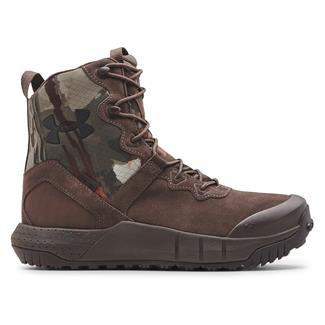 Men's Under Armour Micro G Valsetz Leather Waterproof Camo Tactical Boots Maverick Brown