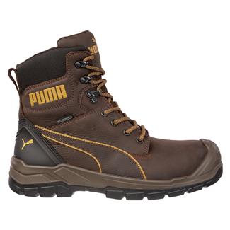 Men's Puma Safety 7" Conquest CTX Side-Zip Fiberglass Toe Boots Brown / Orange