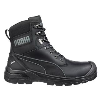 Men's Puma Safety 7" Conquest CTX Side-Zip Fiberglass Toe Boots Black / Gray