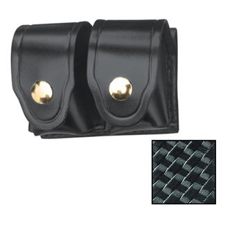 Gould & Goodrich Leather Speedloader Case with Brass Hardware Black Basket Weave