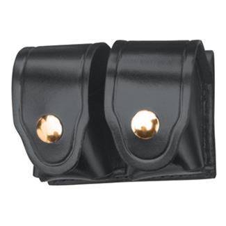 Gould & Goodrich Leather Speedloader Case with Brass Hardware Hi-Gloss Black