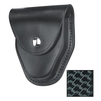 Gould & Goodrich ASP and Hiatt Handcuff Case with Nickel Hardware Basket Weave Black