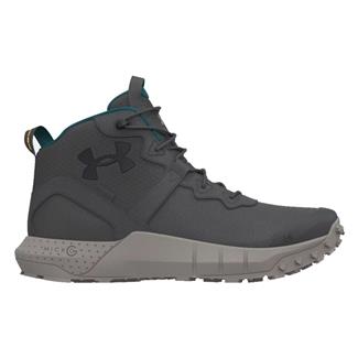 Men's Under Armour Micro G Valsetz Trek Mid Waterproof Tactical Boots Jet Gray / Pewter-Black