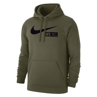 Men's Nike Swoosh Club Fleece PO Hoodie Medium Olive
