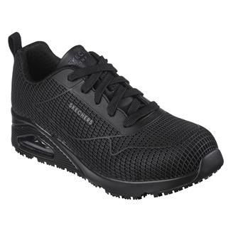 Women's Skechers Work UNO SR Jhansi Composite Toe Black Synthetic / Textile