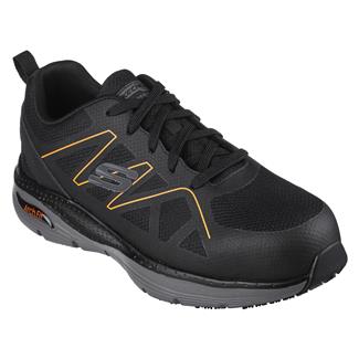 Men's Skechers Work Arch fit SR Vigorit Alloy Toe Black / Orange