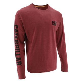 Men's CAT Long Sleeve Trademark Banner T-Shirt Brick Heather