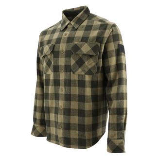 Men's CAT Buffalo Check Overshirt Khaki / Army Moss