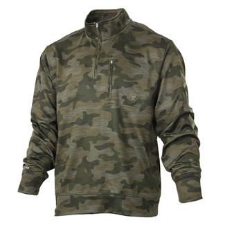 Men's Ariat Team Logo 1/4 Zip Sweatshirt Tan Camo