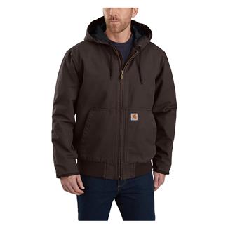 Men's Carhartt Insulated Loose Fit Duck Active Jac - 3 Warmest Rating Dark Brown