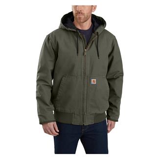 Men's Carhartt Insulated Loose Fit Duck Active Jac - 3 Warmest Rating Moss