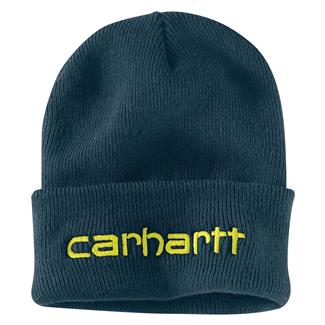 Men's Carhartt Knit Insulated Logo Graphic Cuffed Beanie Night Blue