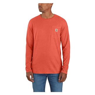 Men's Carhartt Force Relaxed Fit Midweight Long Sleeve Pocket T-Shirt Desert Orange Heather