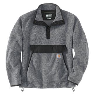 Men's Carhartt Relaxed Fit Fleece Snap Front Jacket - 2 Warmer Rating Granite Heather