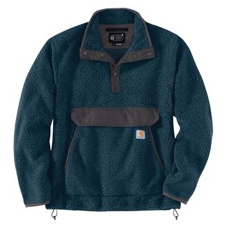Men's Carhartt Relaxed Fit Fleece Snap Front Jacket - 2 Warmer Rating Night Blue Heather