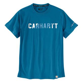 Men's Carhartt Force Midweight Block Logo Graphic T-Shirt Marine Blue