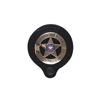 Gould & Goodrich Clip-On Round Badge Holder with Snap Black