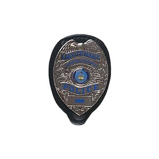 Gould & Goodrich Clip-On Oval Badge Holder with Snap Black