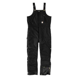 Men's Carhartt Insulated Bib Overalls Loose Fit Duck 4 Extreme Warmth Rating Black